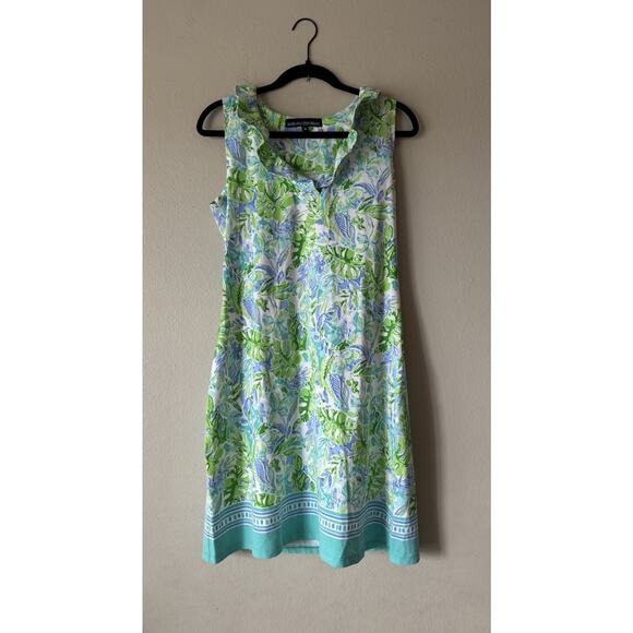 Barbara Erickson Dress Women’s Size Medium Tropical Leaf Print Resort Wear - Picture 1 of 8